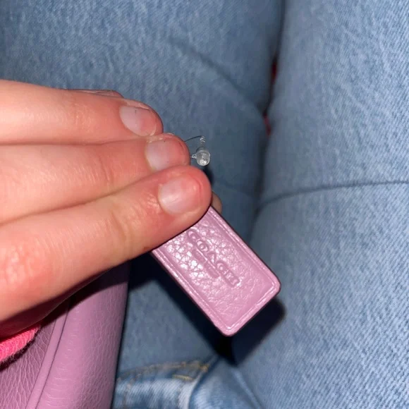 Coach Pink purple Leather shoulder purse with Chain Strap - Picture 5 of 12